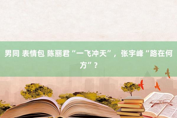 男同 表情包 陈丽君“一飞冲天”，张宇峰“路在何方”？
